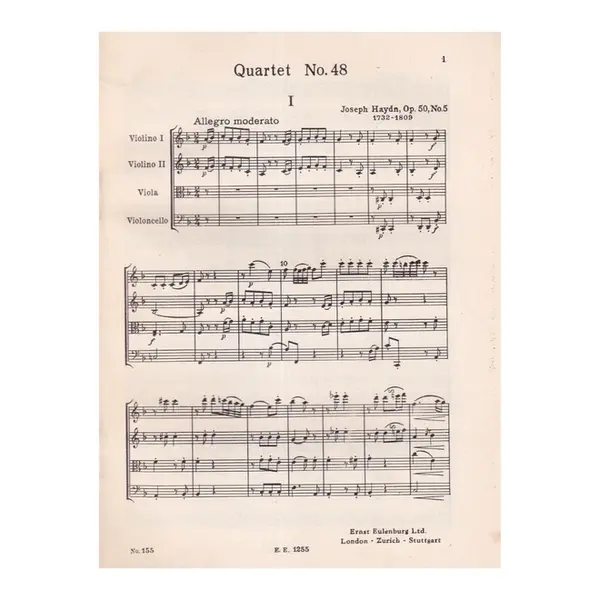 String Quartet F Maj. - Op.50 N.5 ( study score)