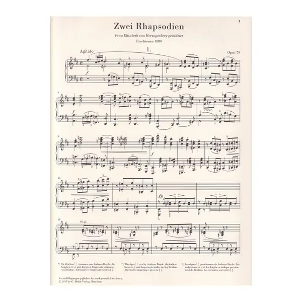 Two Rhapsodies op. 79 - Urtext