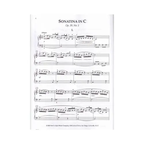 Four Sonatinas For Piano - Op.39