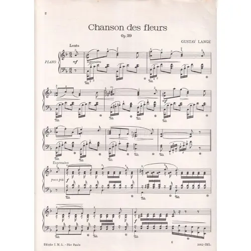 Chanson Des Fleurs - Op.39   (Edição Antiga)