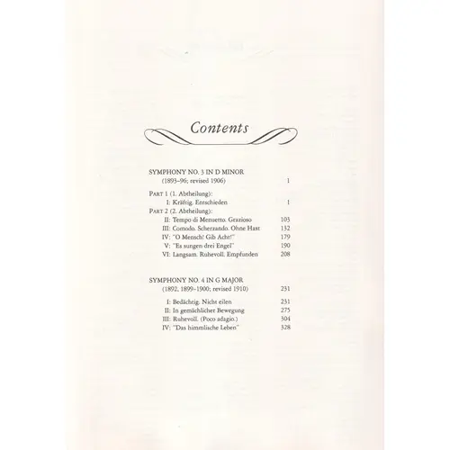 Symphonies Nos.3 And 4 In Full Score