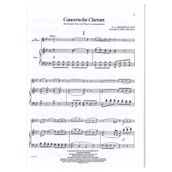 Concerto For Clarinet - Kv 622