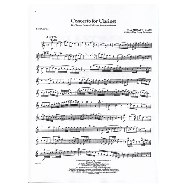 Concerto For Clarinet - Kv 622