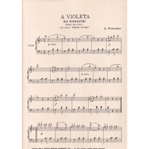 A Violeta -  valsa para piano Op.99 N.1