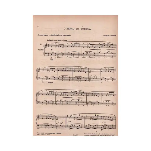 O berço da boneca para piano
