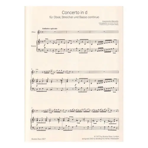 Concerto Fur Oboe, Strings In D Minor - Edition For Oboe And Piano