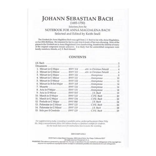 Selections From The Notebook For Anna Magdalena Bach