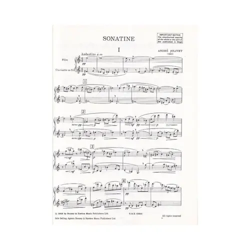 Sonatine Pour Flute Et Clarinette