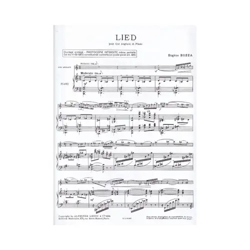 Lied Pour Cor Anglais Et Piano