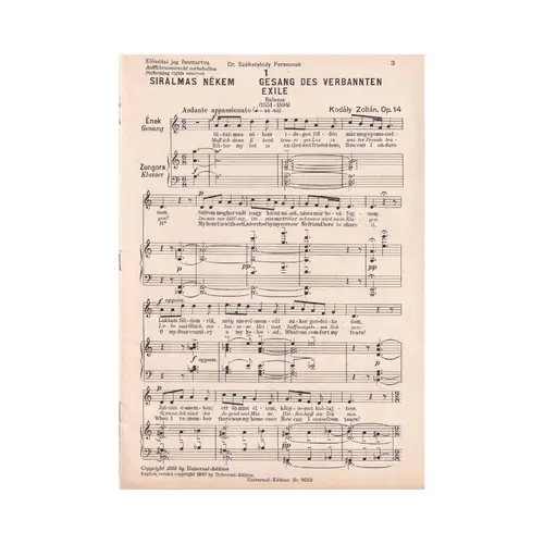 Drei Gesange - Op.14  - Three Songs