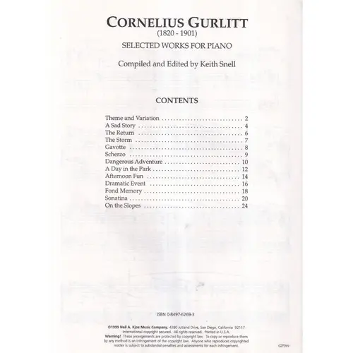 Gurlitt - Selected Works For Piano