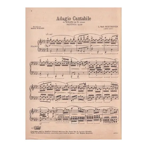 Adagio Cantabile Da Sonata Patetica - Op.13