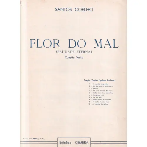 Flor Do Mal - Saudade Eterna - Canção Valsa  para canto e piano