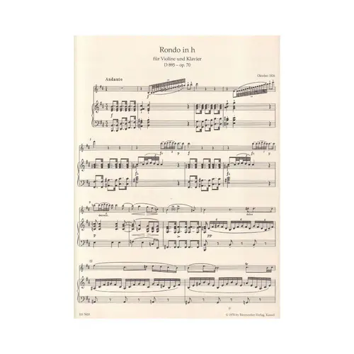 Rondo in B minor for violin and piano - D 895  Op.70