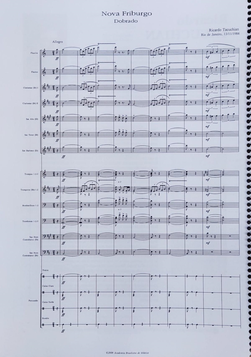 Nova Friburgo - Dobrado P/Banda De Música (partitura regente) - Nova  Friburgo - Dobrado P/Banda De Música (partitura regente) - Academia  Brasileira De Música (ABM)