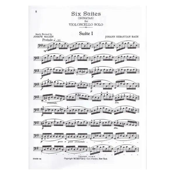 Six Suites (Sonatas)  For Unaccompanied Violocello