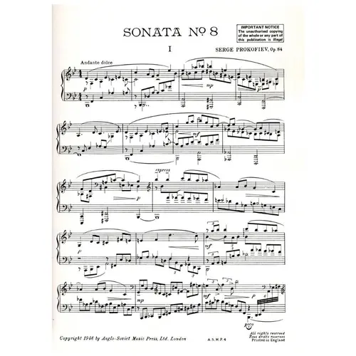 Sonata N.8 - Op.84  - piano  solo - Asmp 4