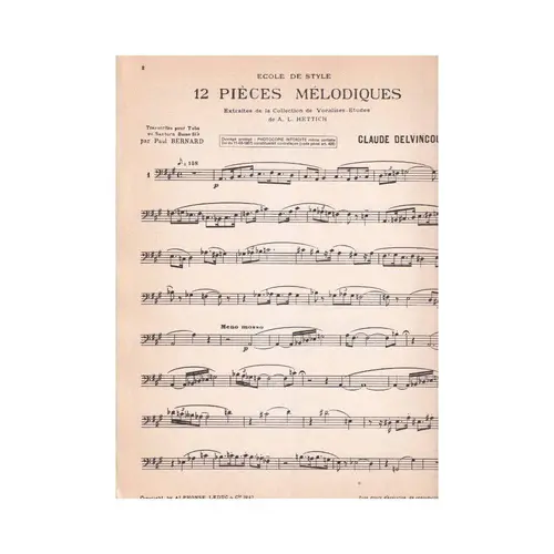 Etudes Et Exercices - 12 Pieces Melodiques