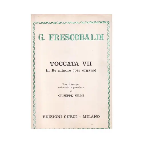 Toccata Vii In Re Minore  - Violocello E Pianoforte
