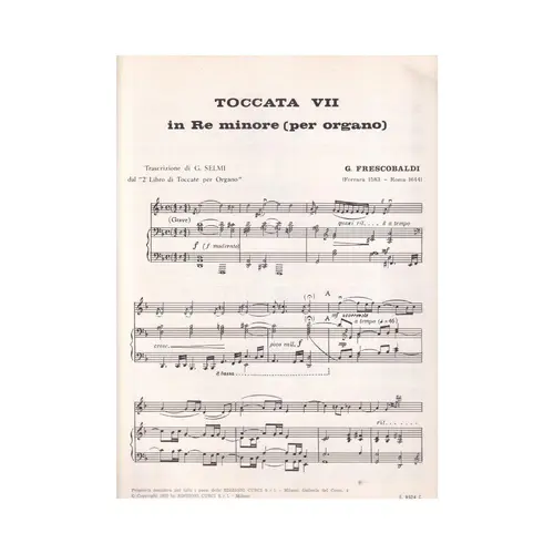 Toccata Vii In Re Minore  - Violocello E Pianoforte
