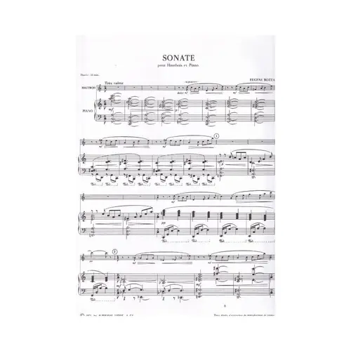 Sonate Pour Hautbois Et Piano