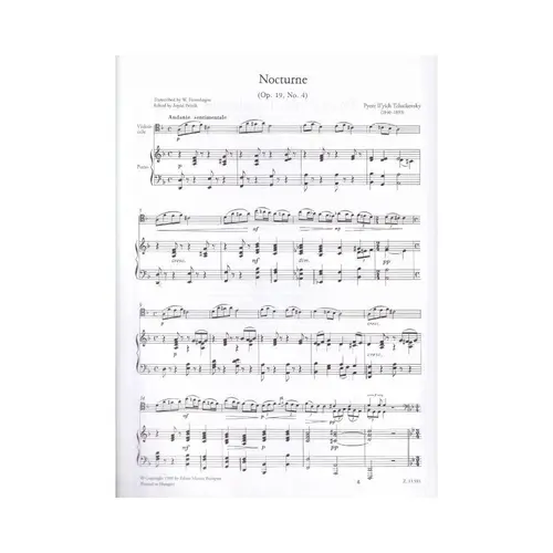 Nocturne Pour Violoncelle - Op.19 N.4
