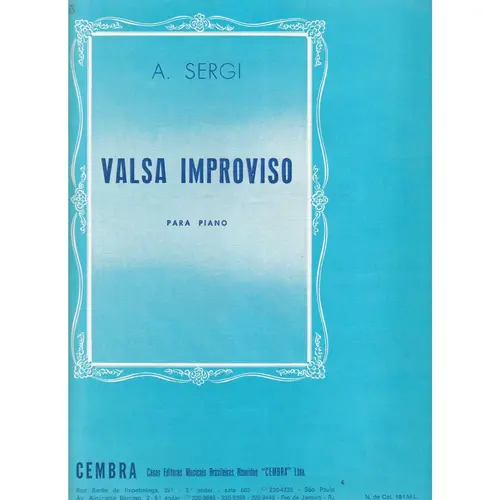 Valsa Improviso  para piano (Edição Antiga)