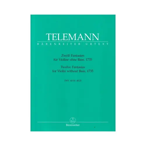 Twelve Fantasias for violino without bass, 1735 - Twv 40:14 - 40 ;25