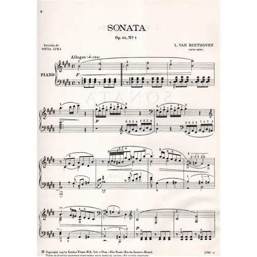 Sonata Op.14 N.1 para piano (Rev. Souza Lima)