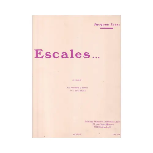Escales Pour Hautbois Et Piano - N.2 - Tunis Nefta