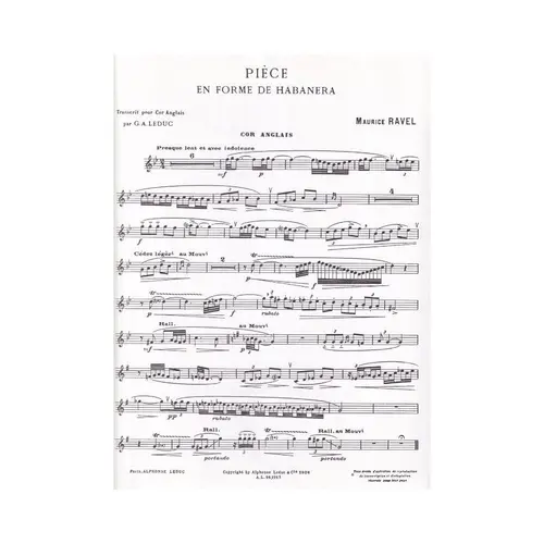 Piece En Forma De Habanera-Oboe