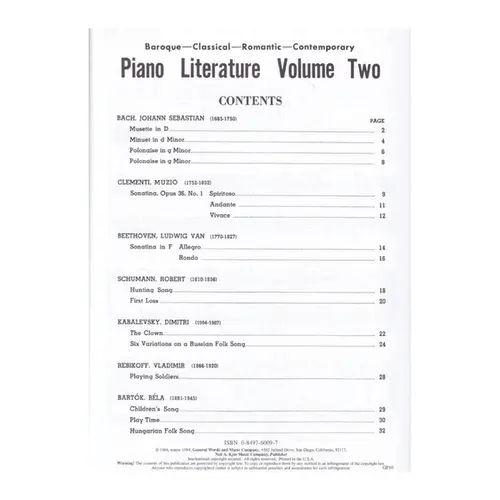 Piano Literature - Vol.2