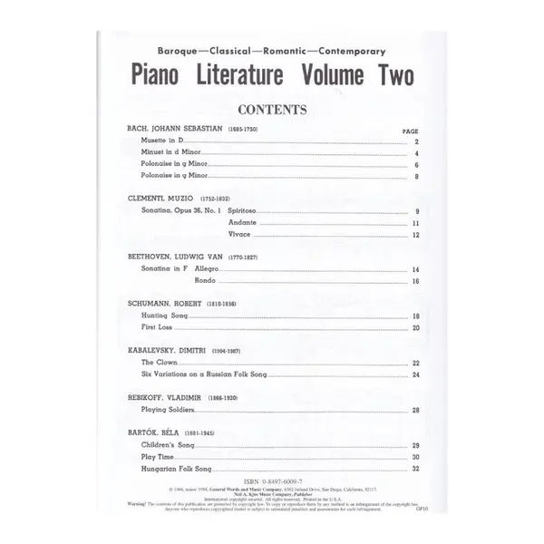 Piano Literature - Vol.2
