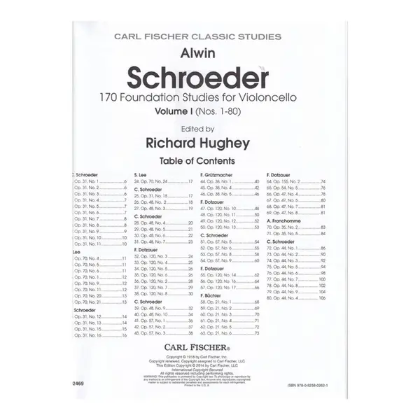 170 Foundation Studies For Violoncello - Vol.1 (N. 1 - 80)