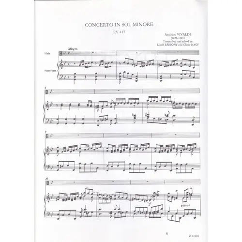 Concerto In Sol Minore Rv 417