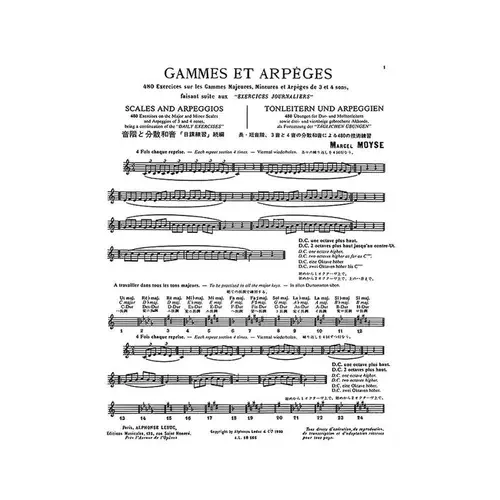 Gammes Et Arpeges - 480 Exercices Pour Flute