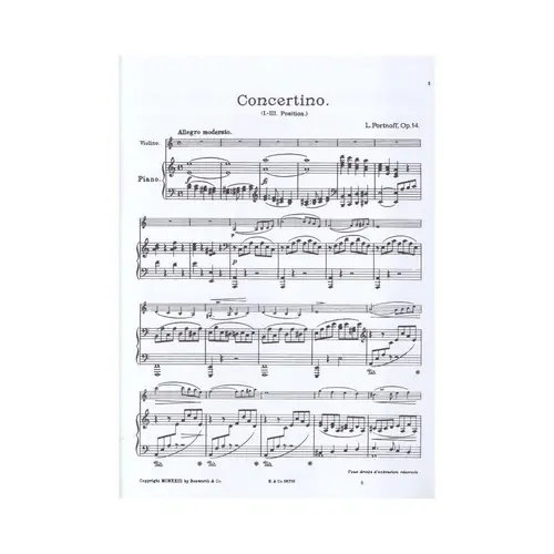 Concertino In A Minor Op.14 - Easy Concertos And Concertinos For Violin And Piano