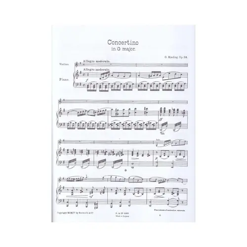 Concertino In G Op.24 - Easy Concertos And Concertinos For Violin And Piano