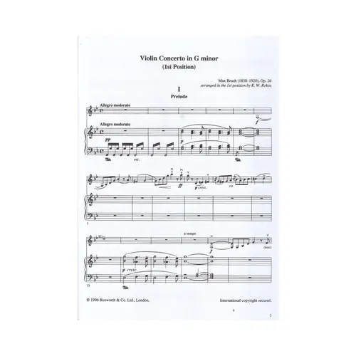 Concerto In G Minor Op.26 - Easy Concertos And Concertinos For Violin And Piano