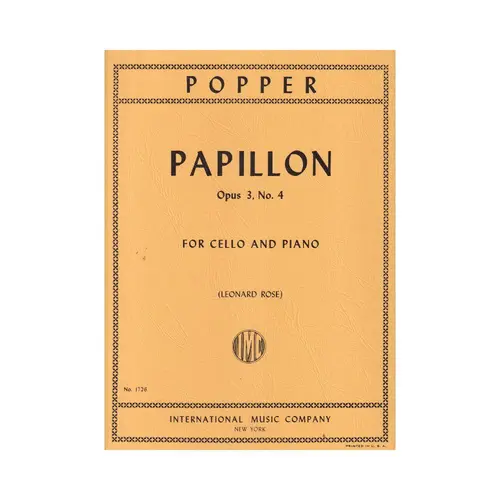 Papillon - Op. 3  N. 4 For Cello And Piano