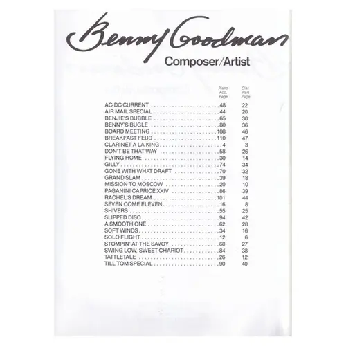 Benny Goodman Composer/Artist