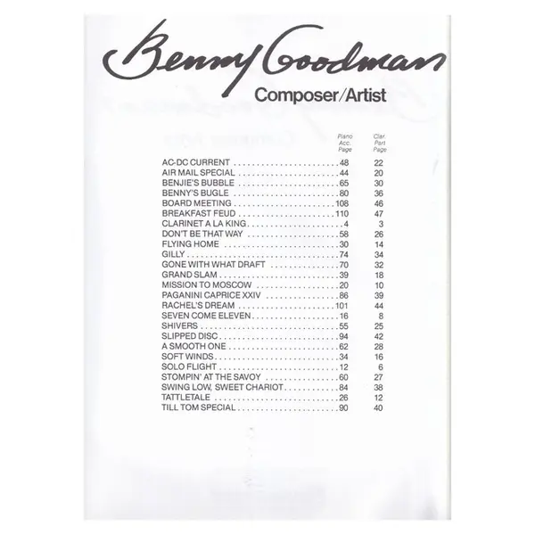 Benny Goodman Composer/Artist
