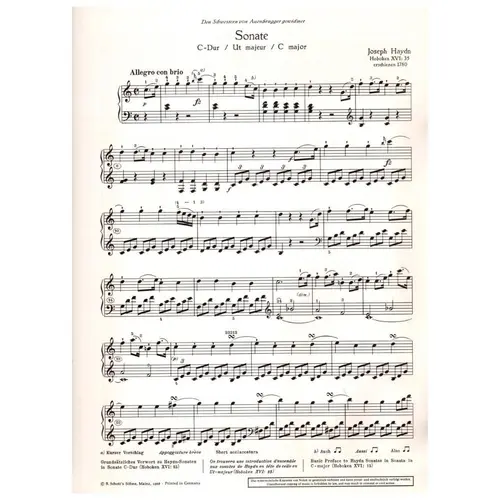 Sonate C Dur  - Hob. XVI:35