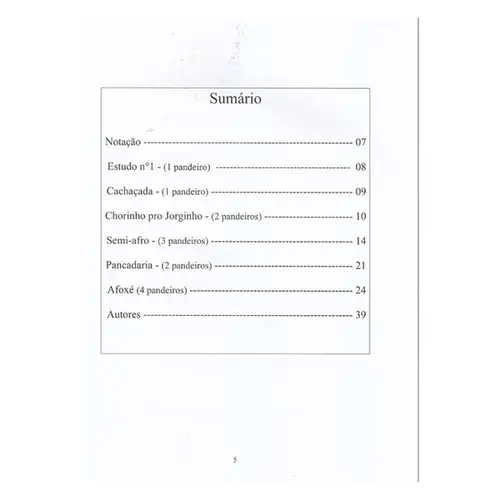 Estudos e Peças para Pandeiro Brasileiro