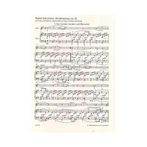 Kinderszenen Fur Flote Und Piano