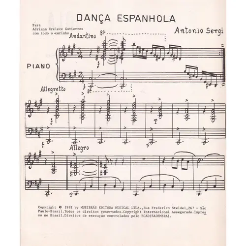 Dança Espanhola para piano