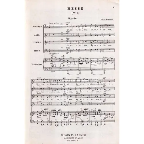 First Mass In F Major - Vocal Score