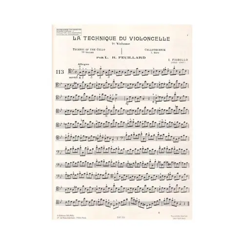 La Technique Du Violoncelle - Vol.7