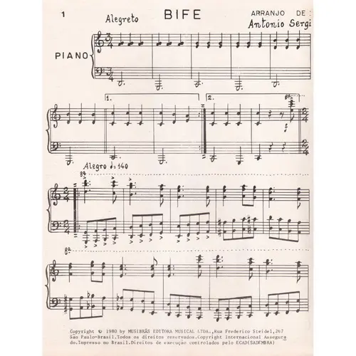 Bife para piano