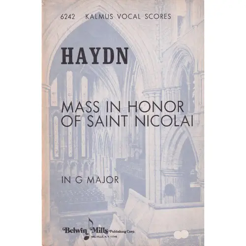 Mass In Honor Of Saint Nicolas in G major- Choral Score